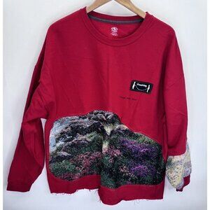 TfreeClothing Virgil Was Here Tribute Red Re-crafted Sweatshirt Size 3XL